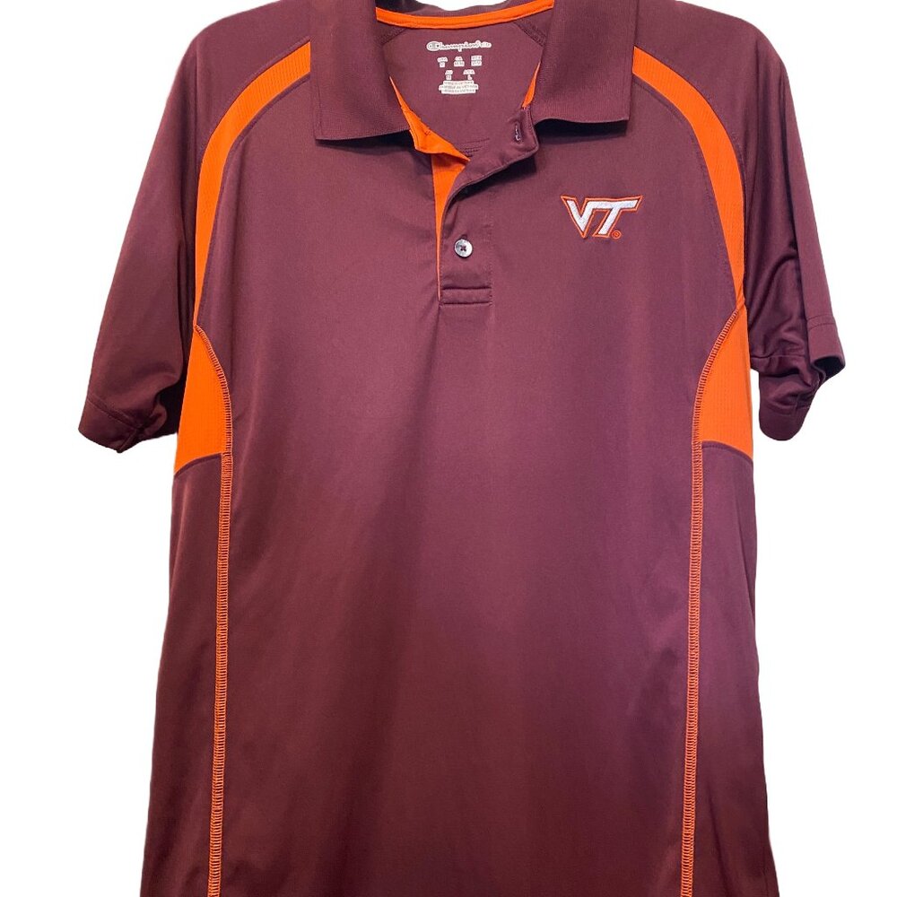 Virginia Tech University Champion Elite Polo Shirt, Medium